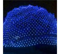 VUIKLCty Guirnaldas de Luces LED solares for jardín, Luces de Cadena for Exteriores, Luces de Red navideñas Impermeables, 8 Modos, luz de Cadena de Malla(BLU)