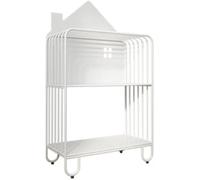 VUIKLCty Librería estantería para libros de 2 pisos estantería para suelos sala de estar estantería de hierro forjado pequeña librería dormitorio estantería para la casa (blanco)