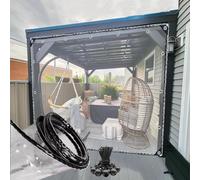 VUIKLCty Lona Impermeable Transparente con Ojales Lona Impermeable al Aire Libre Plegable de Vinilo de PVC Resistente(1.5x1.5m/5x5ft)