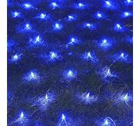 VUIKLCty Luces de Red solares, Luces de Hadas llevadas Impermeables 8 Modos Luces de Cadena de Cortina Luces de Malla(BLU)