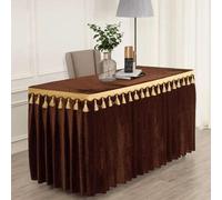 VUIKLCty Mantel Rectangular de Terciopelo con Flecos, for congresos y exposiciones.(Brown,120x60x75cm)