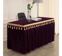 VUIKLCty Mantel Rectangular de Terciopelo con Flecos, for congresos y exposiciones.(Deep Purple,180x60x75cm)