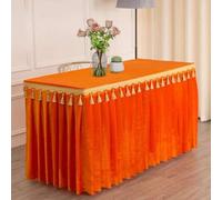 VUIKLCty Mantel Rectangular de Terciopelo con Flecos, for congresos y exposiciones.(Orange,180x40x75cm)