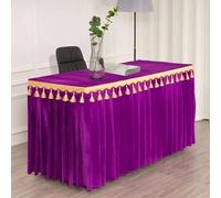 VUIKLCty Mantel Rectangular de Terciopelo con Flecos, for congresos y exposiciones.(Purple,180x60x75cm)