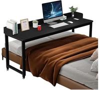 VUIKLCty Mesa de Cama móvil con Ruedas for el hogar, Escritorio for computadora portátil, Mesa de Cama