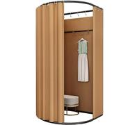 VUIKLCty Pantalla móvil y portátil para esquina de vestidor, cortina de privacidad para oficina, estación portátil para vestuario (Braun, 100 x 95 x 200 cm)