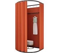 VUIKLCty Pantalla móvil y portátil para esquina de vestidor, cortina de privacidad para oficina, estación portátil para vestuario (naranja, 100 x 95 x 200 cm)