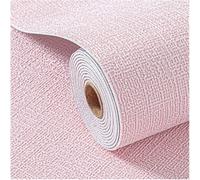VUIKLCty Papel Tapiz de Tela Texturizado Autoadhesivo, Papel de Contacto de Lino for cajones de gabinetes y dormitorios(Pink)