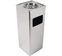 VUIKLCty Papelera de Acero Inoxidable Engrosada Cenicero Papelera de Hotel Vestíbulo Papelera Vertical Papelera (Color : Silver)