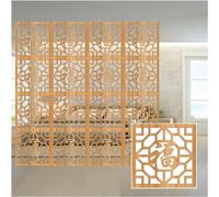 VUIKLCty Partición decorativa para el hogar, no se decolora, de madera y plástico, tallada, para sala de estar, comedor hueco, divisor decorativo para colgar (natural, 39 x 39 cm, 5 unidades)