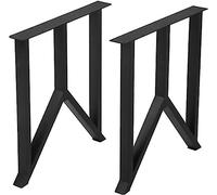 VUIKLCty Pata de la Mesa Patas de Muebles de Metal Mesa de Centro de Bricolaje Banco de Muebles Patas de Mesa de Centro de Acero Industrial 2PCS Negro