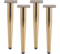 VUIKLCty - Patas de muebles doradas, patas de mesa de metal, patas de mesa cónicas, almohadilla de goma antideslizante silenciosa, con tornillos, 4 piezas (45 cm, dorado) (oro, 35 cm)