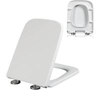 VUIKLCty Plástico Resistente Asiento de Inodoro de Cierre Suave con bisagras Ajustables for una extracción rápida. Construcción Duradera de Polipropileno. Fácil de Limpiar(04A)