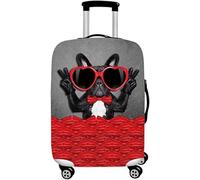 VUIKLCty Protector elástico for Maleta de 18-32 Pulgadas, Funda Protectora for Equipaje, Lavable, antiarañazos(Black Dog,S)