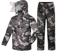 VUIKLCty Ropa Impermeable for Hombre y Mujer, Chaqueta Impermeable de Ciclismo clásica de Camuflaje Transpirable con Capucha, Ultraligera y Plegable(XL)
