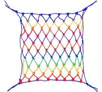 VUIKLCty Rope Mesh Stair Safety Net, Outdoor Climbing Net, Colourful Cargo Net For Ceiling Suspension Bridge Decoration(2 * 3m(6.6 * 9.9ft))