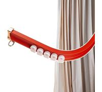 VUIKLCty Sistema De Riel De Cortina Curvo, Barra De Riel De Cortina for Montaje En Techo/Pared, Juego De Barra De Cortina Roja for Habitación(Wall Mount,200cm/6.6ft)