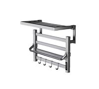 VUIKLCty Toallero eléctrico for el baño del hogar sin Perforaciones Estante de baño de Secado de calefacción de Fibra de Carbono Accesorios de baño