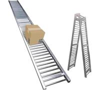 VUIKLCty Transportador de Acero Inoxidable, Correa de Rodillos transportadores comerciales de Alta Resistencia for Camiones, remolques y almacenes(40X100CM)