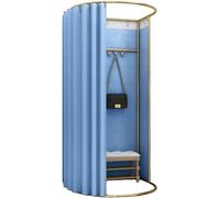 VUIKLCty Vitrina móvil y portátil para espacio pequeño con cortinas opacas y marco resistente para la privacidad y vestuario (color azul, 1,85 x 80 x 200 cm)