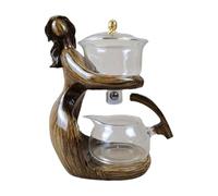 VUIUYOIES Elegante tetera de vidrio semiautomática con infusor para amantes del té, suministros para la barra de cocina. El juego té vidrio tiene elementos básicos la tetera semiautomática Aureate