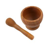 VUIUYOIES Juego de mortero y maja de tamaño compacto y ergonómico, fácil limpiar, mezclador ajo, molinillo especias, tazón, juego mortero y maja Para madera, molinillo ajo duradero, manual,