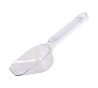 VUIUYOIES Pala de plástico para comida de gatos con forma circular, capacidad para taza perro, con clip sellado, orificio para colgar, fácil guardar y colgar sin ocupar espacio, Claro, 22x7cm