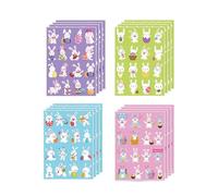 VUIUYOIES Pegatinas de huevos de conejo Pascua, pegatinas decorativas, sobres, tarjetas, regalo, decoración variada para fiestas, huevos conejo Pascua para niños, dibujos