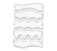 VUIUYOIES Plantillas de acolchado transparentes para máquina de coser, regla ondulada para diseñadores y entusiastas del acolchado, que facilitan la medición y el marcado para lograr resultados.