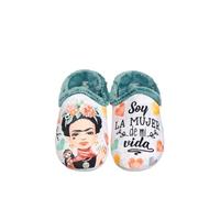 VULCA-BICHA 1371 Zapatillas de Estar por casa para Mujer, con Estampado de Frida Kahlo Animada, Chinelas de Invierno con Plantilla Extraible, Hechas en España Mujer Zapatillas CASA Verde 40