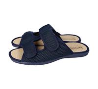 VULCA-BICHA 470 Chinelas para Hombres con Cinta Textil Adhesiva, Zapatillas Anchas Ajustables, en Color Azul Marino, Hechas en España Hombre Zapatillas CASA Marino 42