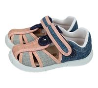 VULCA-BICHA Z-2 Sandalias para niñas de lona con cierre de Cinta textil Adhesiva, plantilla extraible de fácil limpieza, lonas de verano NIÑA SANDALIAS MARINO 28