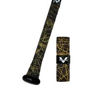 Vulcan 1.00mm Bat Grips/Gold Lazer Puños de Bate de 1 mm, Unisex, Negro y Dorado