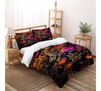 VulcanTrade Fantasmi_1 Impresión 3D hipoalergénica ropa de cama de fácil cuidado 3 piezas microfibra resistente a las arrugas 2 almohadas cremallera cerrada Super King (260 x 220 cm) para adultos