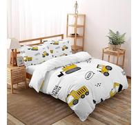 VulcanTrade Pequeño Beep de camión Impresión 3D Respirable Funda De Edredón 3 Piezas Poliéster Fundas De 2 Almohadas Cierre con Cremallera King（220x240cm） para Adultos, Mujeres Y Niños