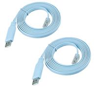 Vulcyxa 2 Cable de Consola, Console Cable USB a RJ-45 1.8m para Routers, Switches y Firewalls, Compatible con Windows, Mac OS, Linux, Cables de Conexión para Configuración (Azul)