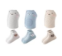 Vulevirtue 6 Pares Rodilleras Bebé Gateo,Calcetines Antideslizantes y Rodilleras para Bebés Antideslizantes Pequeños Rodilleras Bebe Gateo Unisex Protector de Rodilla (S (0-1 Year))