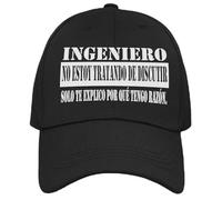 Vulfire Gorra Hombre Ingeniero. Regalo de Graduación. Ideas de Regalos Originales de Ingeniería, Regalo para Ingenieros. Gorra con Visera (FR/ES, Letras, Talla única, Negro)