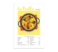 Vulfire Impresión de Pared Paella, Cocina Española, Idea de Regalo Original, Decoración para Casa Cocina Comedor Restaurante, Póster en papel glossy premium (A3 (29,7 x 42 cm))