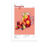 Vulfire Impresión de Pared Sangría, Bar de Cócteles, Idea de Regalo Original, Decoración del Hogar Sala de Estar Salón Oficina Cocina, Póster en papel glossy premium (A3 (29,7 x 42 cm))