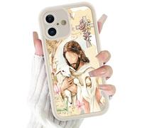 Vulfwela Funda para iPhone 17 de 6.3 pulgadas, bonita funda de teléfono cristiano de Jesús, cruz floral de moda, collage religioso, versículo bíblico, funda protectora delgada de TPU a prueba de