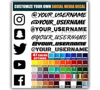 VulgrCo Pegatinas personalizadas para redes sociales Instagram YouTube Facebook Twitter X y ms Etiquetas adhesivas personalizadas para automvil
