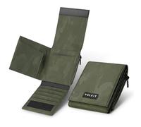 VULKIT Cartera para hombre con bloqueo RFID, minimalista, multipliegue, ligera, para más de 20 tarjetas, dinero en efectivo, facturas, Camuflaje Verde, Minimalista