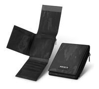 VULKIT Cartera para hombre con bloqueo RFID portador de tarjetas, cierre de velcro, multifold, cartera mágica creativa, solapa, ligera, para más de 20 tarjetas, efectivo, billetes, monedas, Airtag, NO