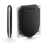 VULKIT Clip de Dinero Magnético Delgado de Cuero Genuino Portatarjetas de Crédito Portabilletes, Imán Fuerte Sujeta 20 x Billetes Doblados