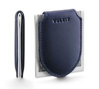 VULKIT Clip de Dinero Magnético Delgado de Cuero Genuino Portatarjetas de Crédito Portabilletes, Imán Fuerte Sujeta 20 x Billetes Doblados