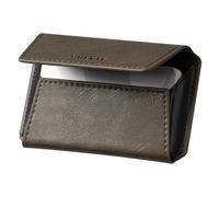 VULKIT Funda de cuero para tarjetas de visita para hombre, bolsillo delgado, para tarjetas de visita, con capacidad para 20 tarjetas de visita, Verde -Oliva