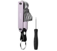 VULKIT Organizador de Llaves de Metal Llavero Compacto Estuches de Llaves para Hombre Porta Llave para Llavero de Coche, Lila