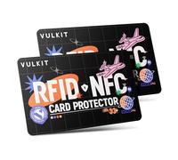 VULKIT Tarjetas de Bloqueo RFID/NFC- Paquete de 2, Protector de Tarjeta de crédito Ultrafino, Protector de Tarjetas sin Contacto, Bloqueador NFC Premium, para Tarjetas crédito, Pasaportes, Billetera