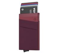 VULKIT Tarjetero Hombre o Mujer con Bolsillo Billetes Porta Tarjetas Pop Up Tarjeteros RFID Bloqueo Pequeño Funda Tarjeta Credito Metalico, Vino